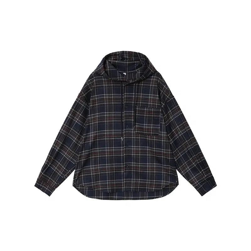 Hooded Plaid Overshirt