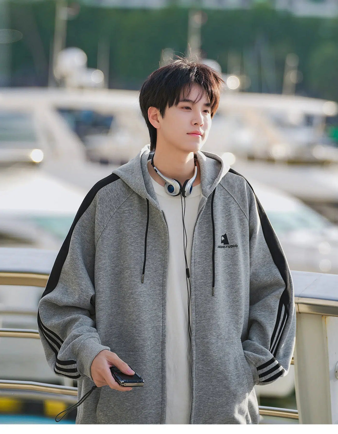 Stripe Detail Hooded Sweatshirt