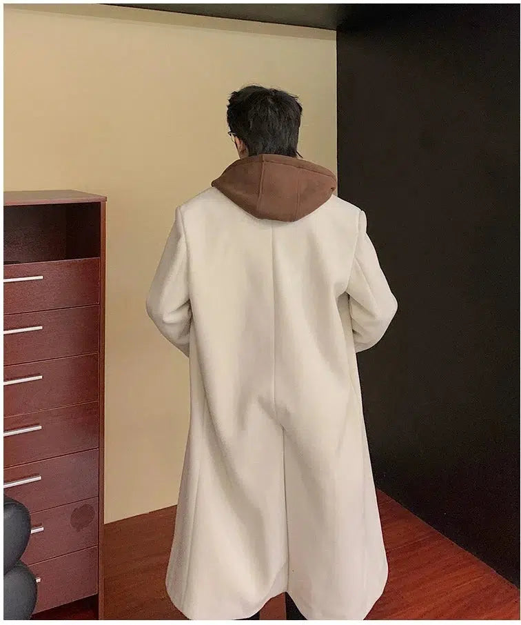 Hooded Two-piece Wool Trench Coat