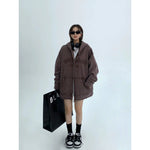 Hooded Zip-Up Patch Embroidered Jacket