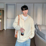 Hooded Zipper Design Knitted Cardigan