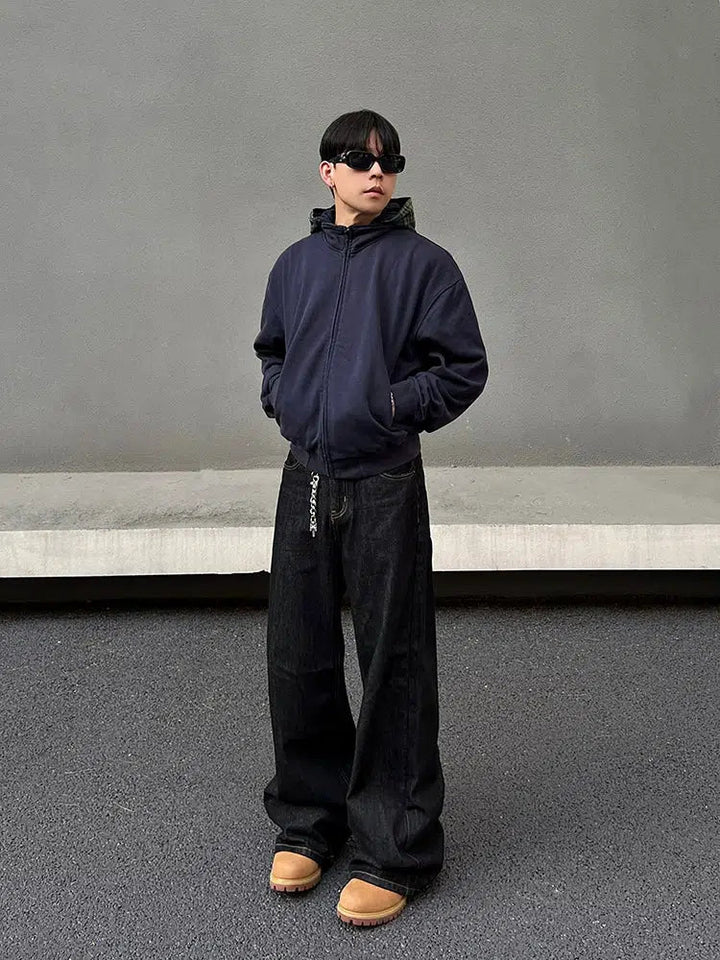 Hooded Zipper Pockets Sweatshirt