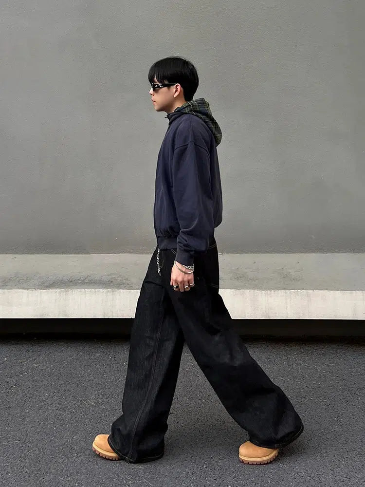 Hooded Zipper Pockets Sweatshirt