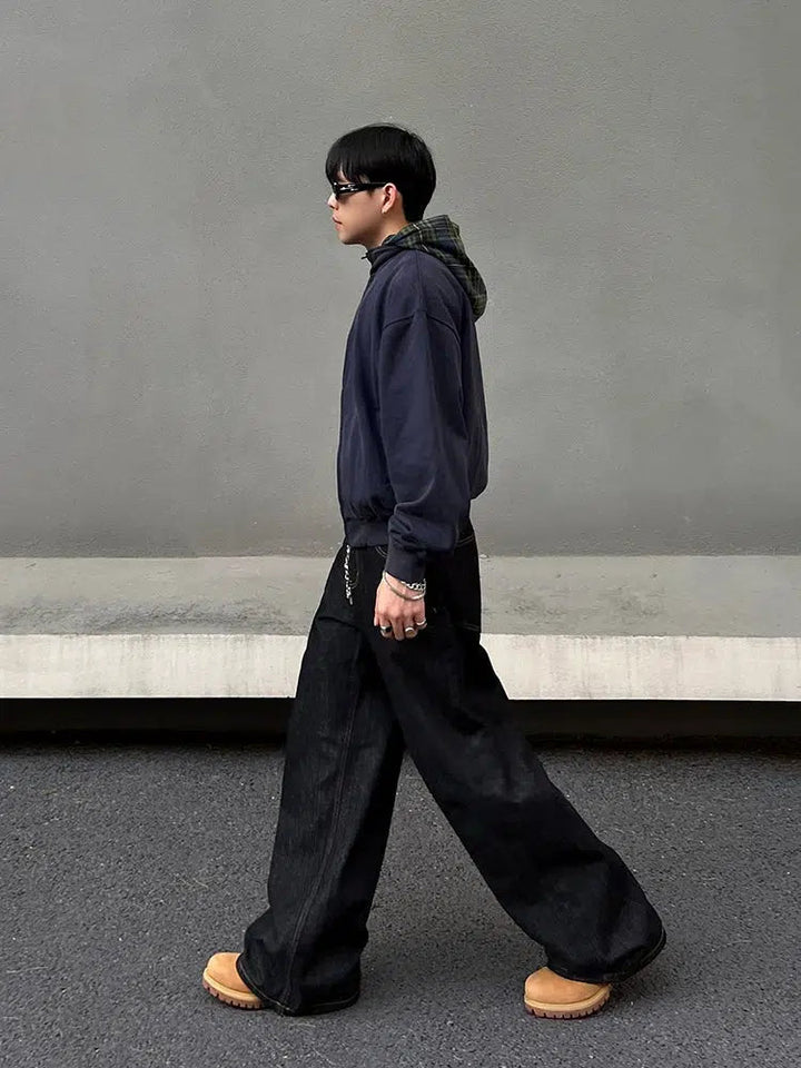 Hooded Zipper Pockets Sweatshirt