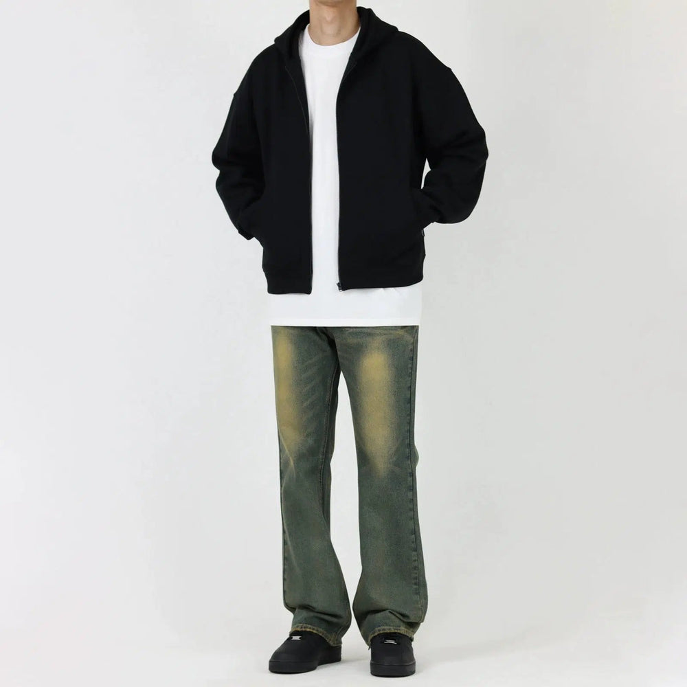 Hooded Zipper Velvet Sweatshirt