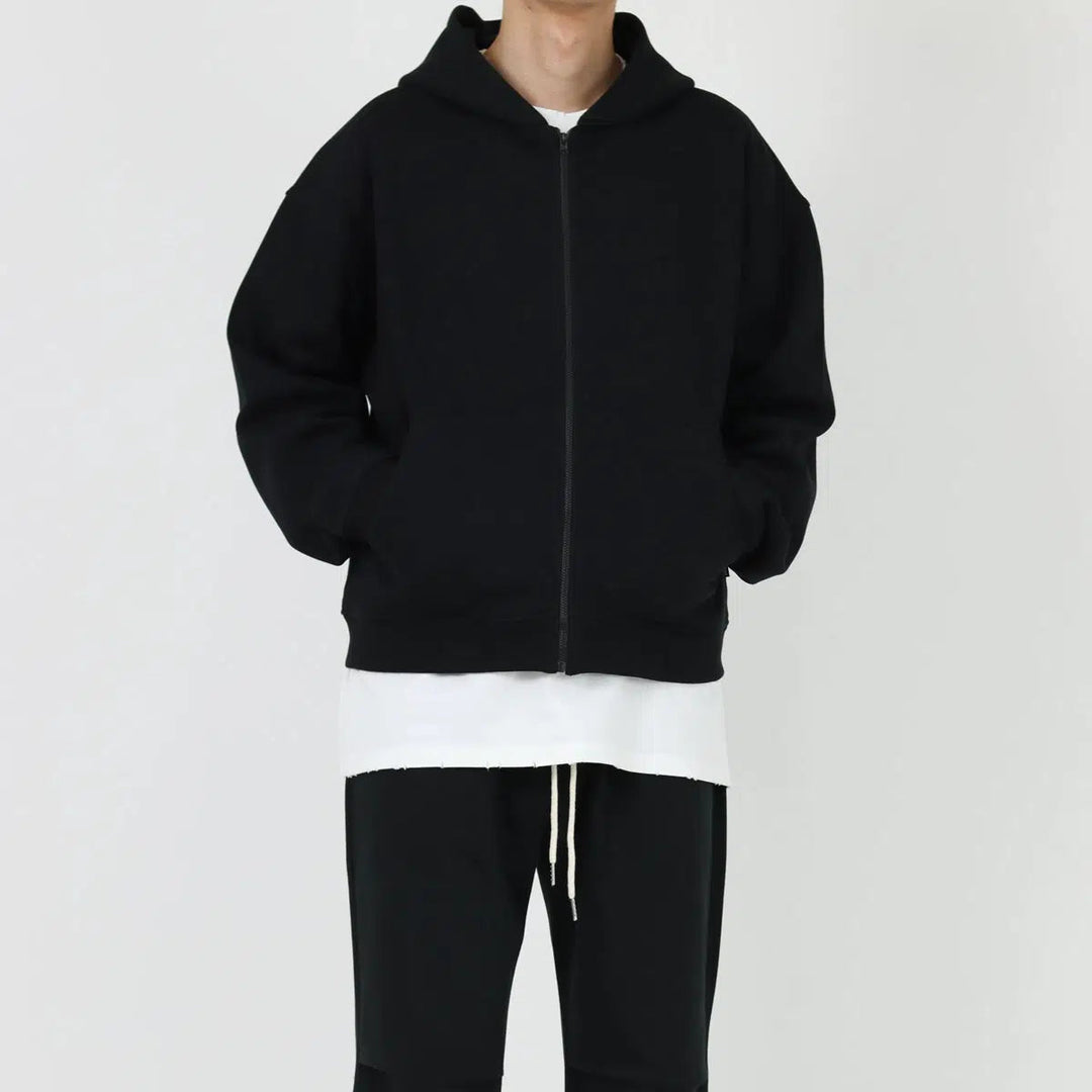 Hooded Zipper Velvet Sweatshirt