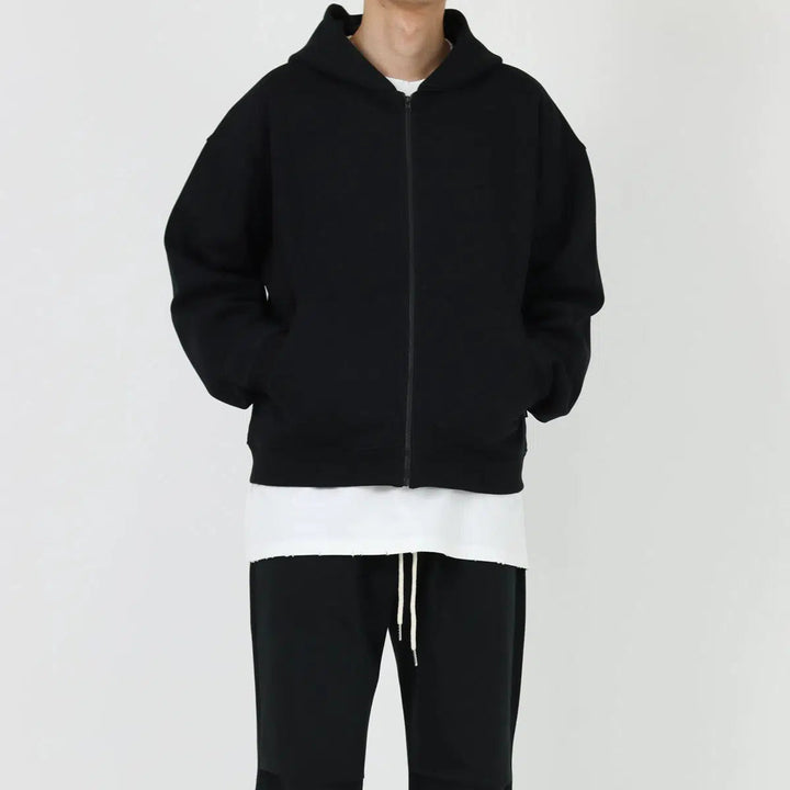 Hooded Zipper Velvet Sweatshirt