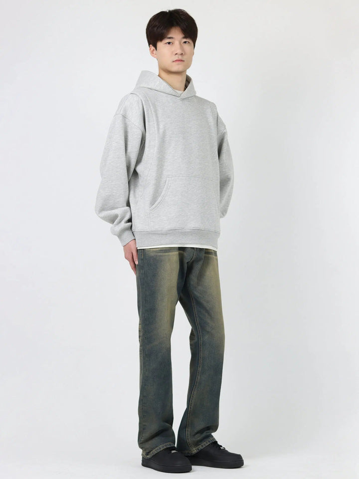 Solid Color Hooded Sweatshirt