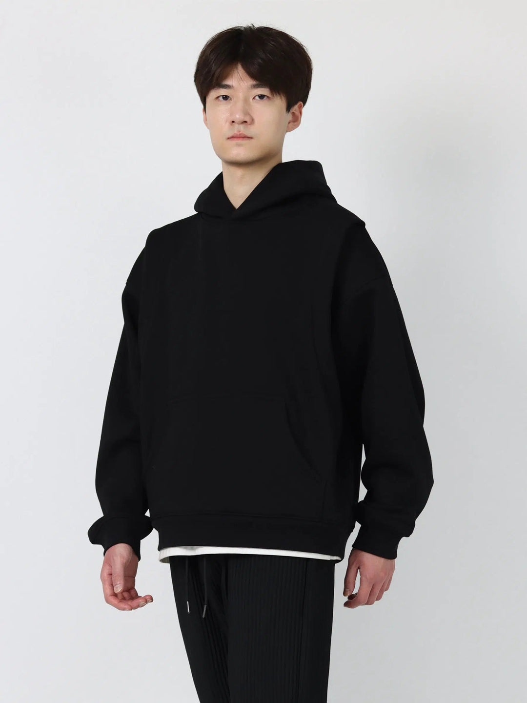 Solid Color Hooded Sweatshirt
