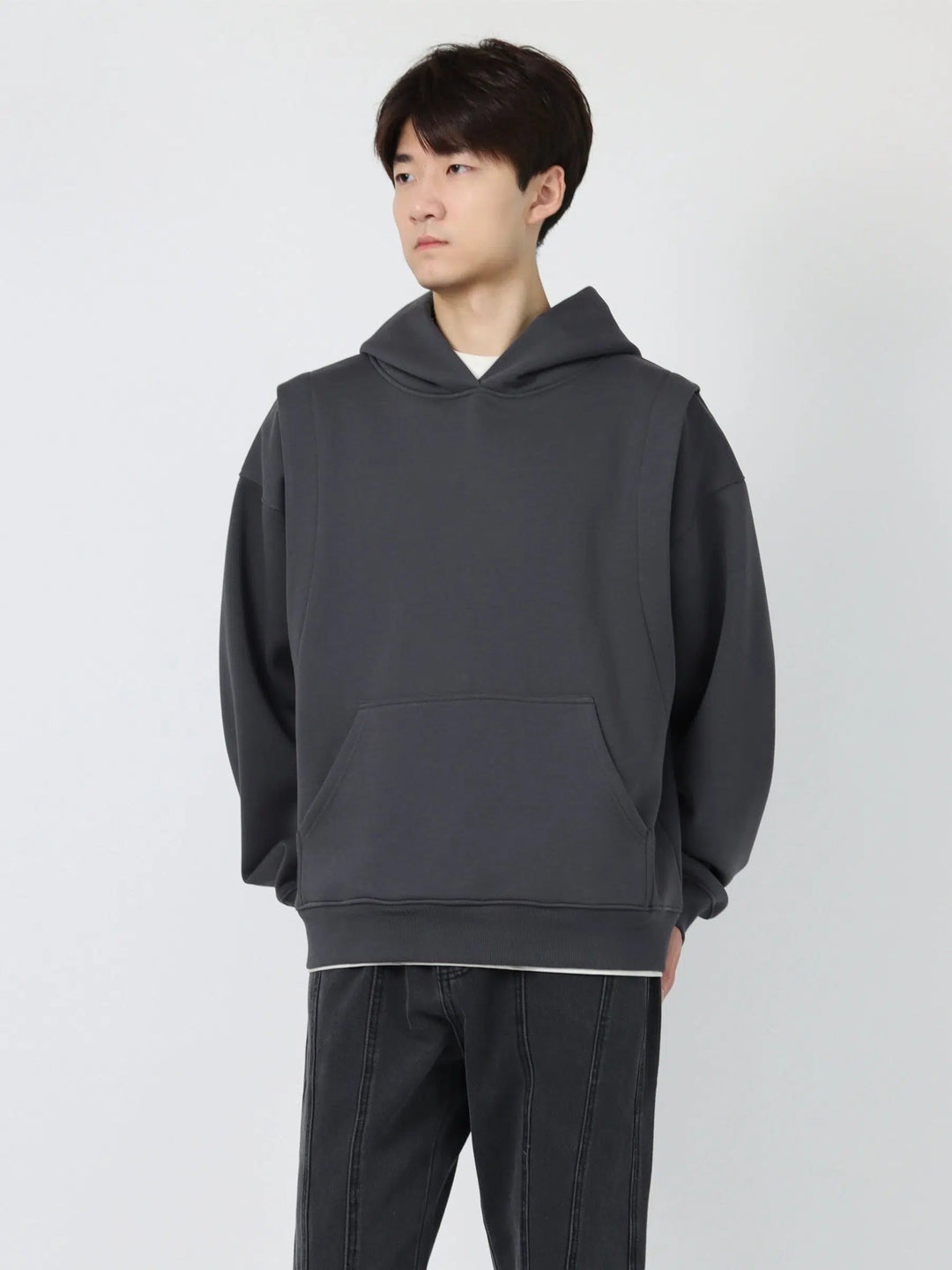 Solid Color Hooded Sweatshirt