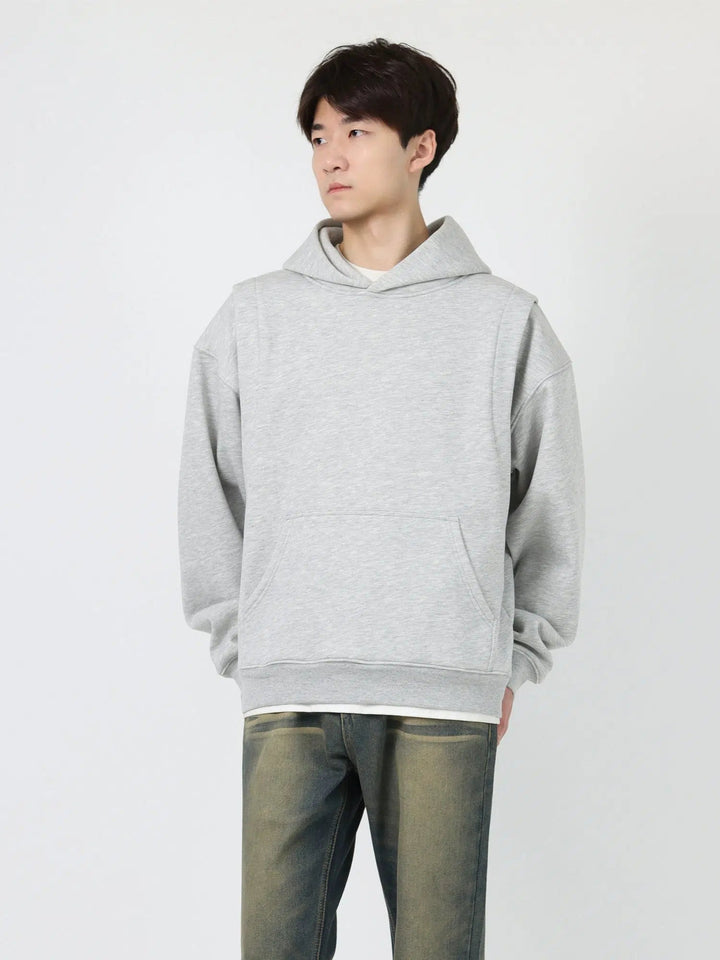 Solid Color Hooded Sweatshirt