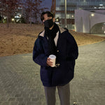 Horn Button Hooded Wool Coat