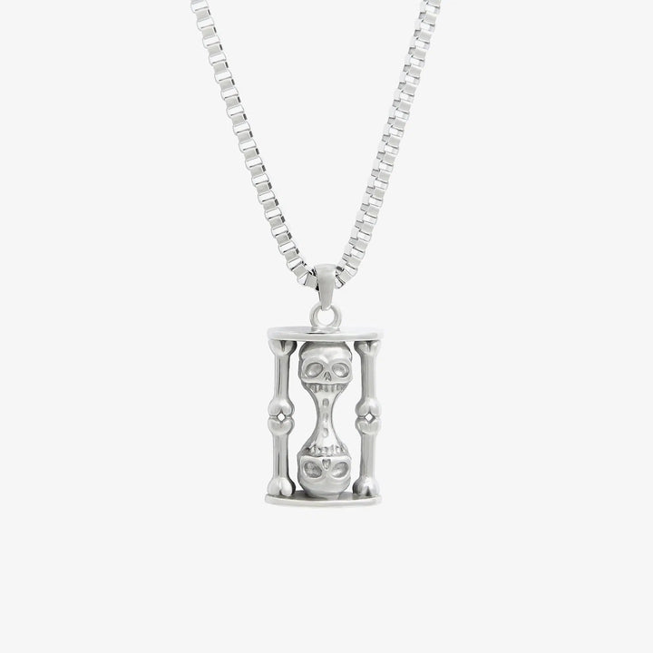 Hourglass Skull Pendant Necklace