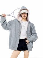 Oversized Zip Up Hooded Jacket 2