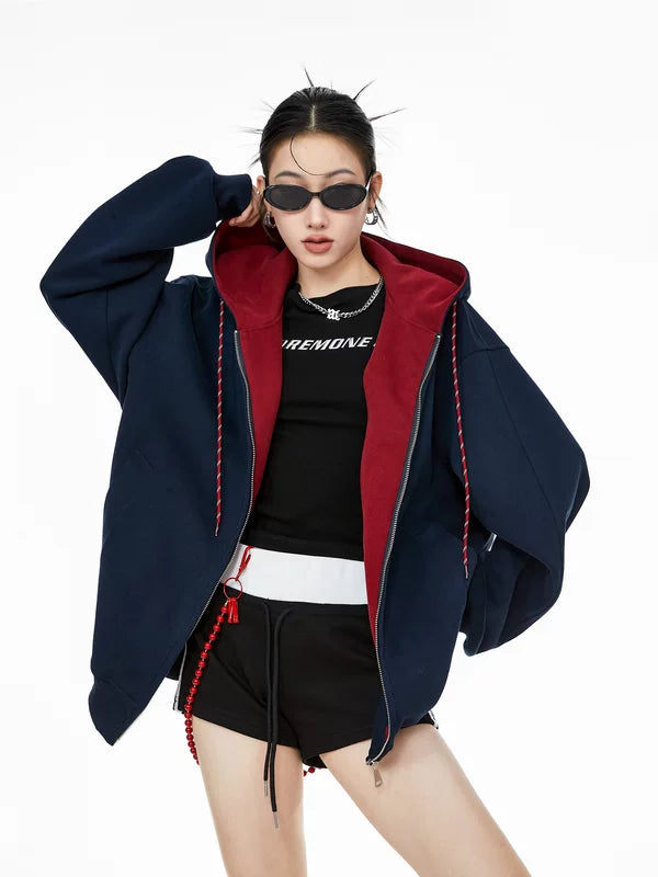 Oversized Zip Up Hooded Jacket 3