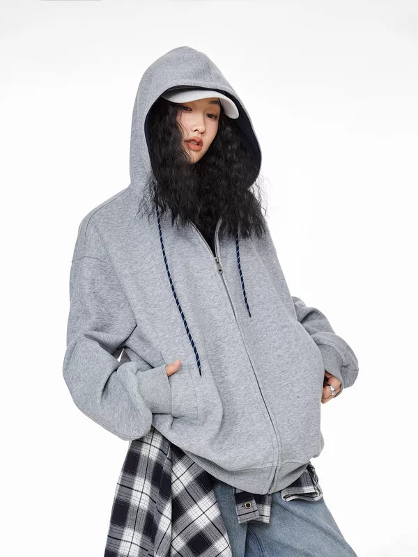 Oversized Zip Up Hooded Jacket 5