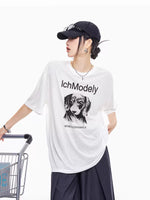 Oversized Graphic Dog Print T-Shirt 5