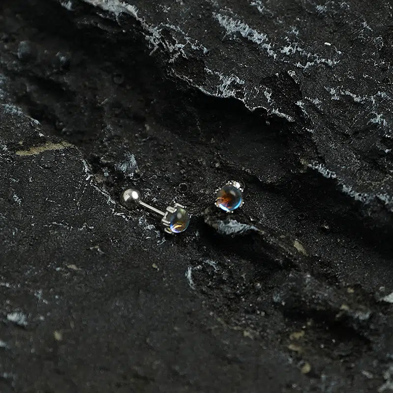 Imitation Moonstone Stud Earrings