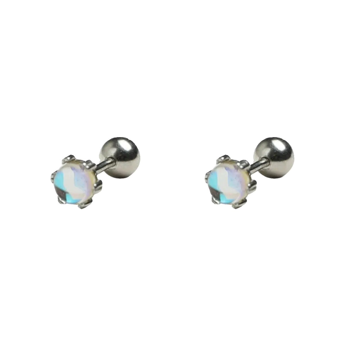Imitation Moonstone Stud Earrings