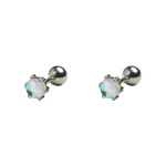 Imitation Moonstone Stud Earrings