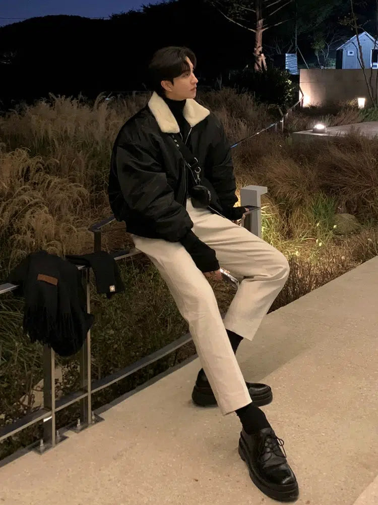 Insulated Faux Fur Collar Jacket