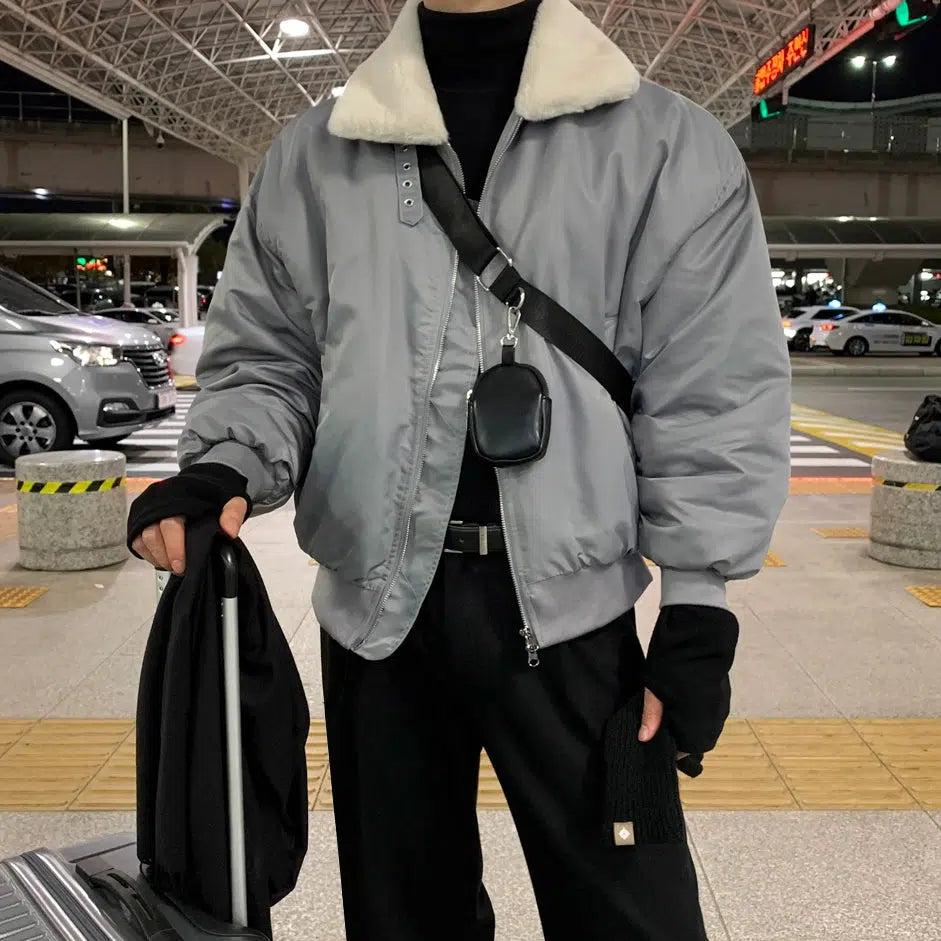 Insulated Faux Fur Collar Jacket