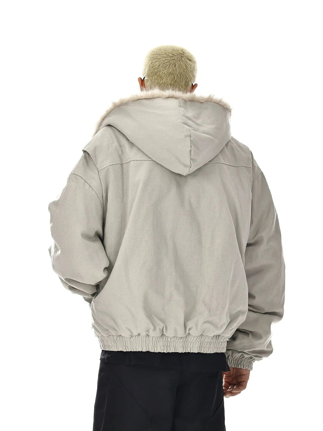Insulated Jacket with Faux Fur Hood Trim
