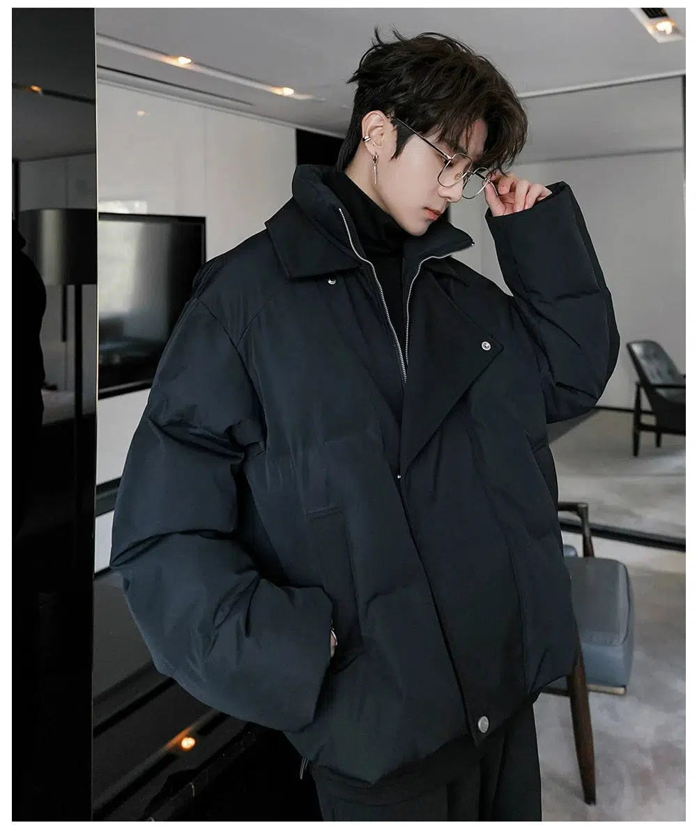 Two-piece Oversized Jacket with High Collar