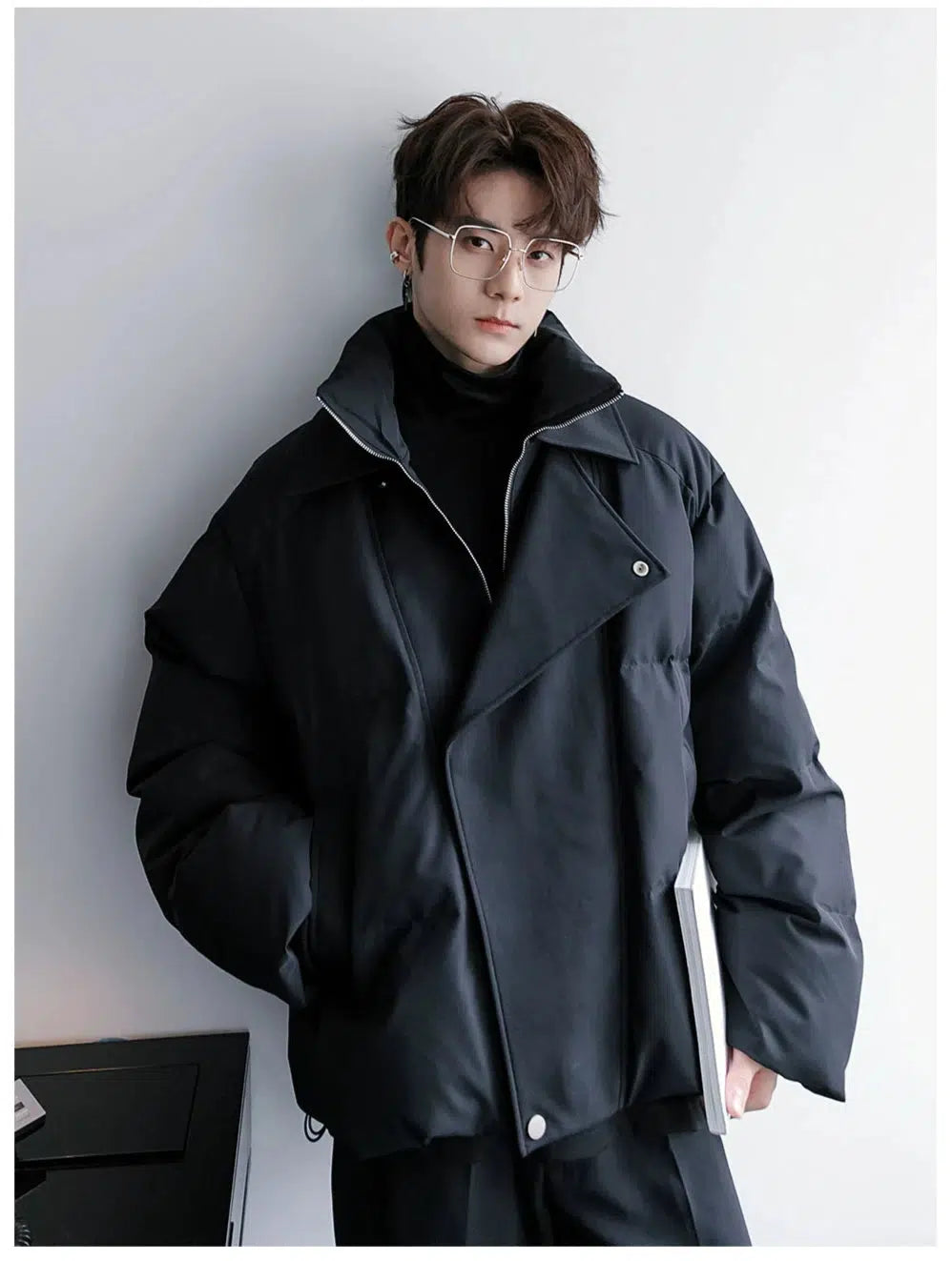 Two-piece Oversized Jacket with High Collar