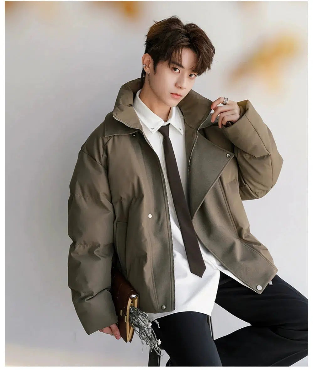 Two-piece Oversized Jacket with High Collar