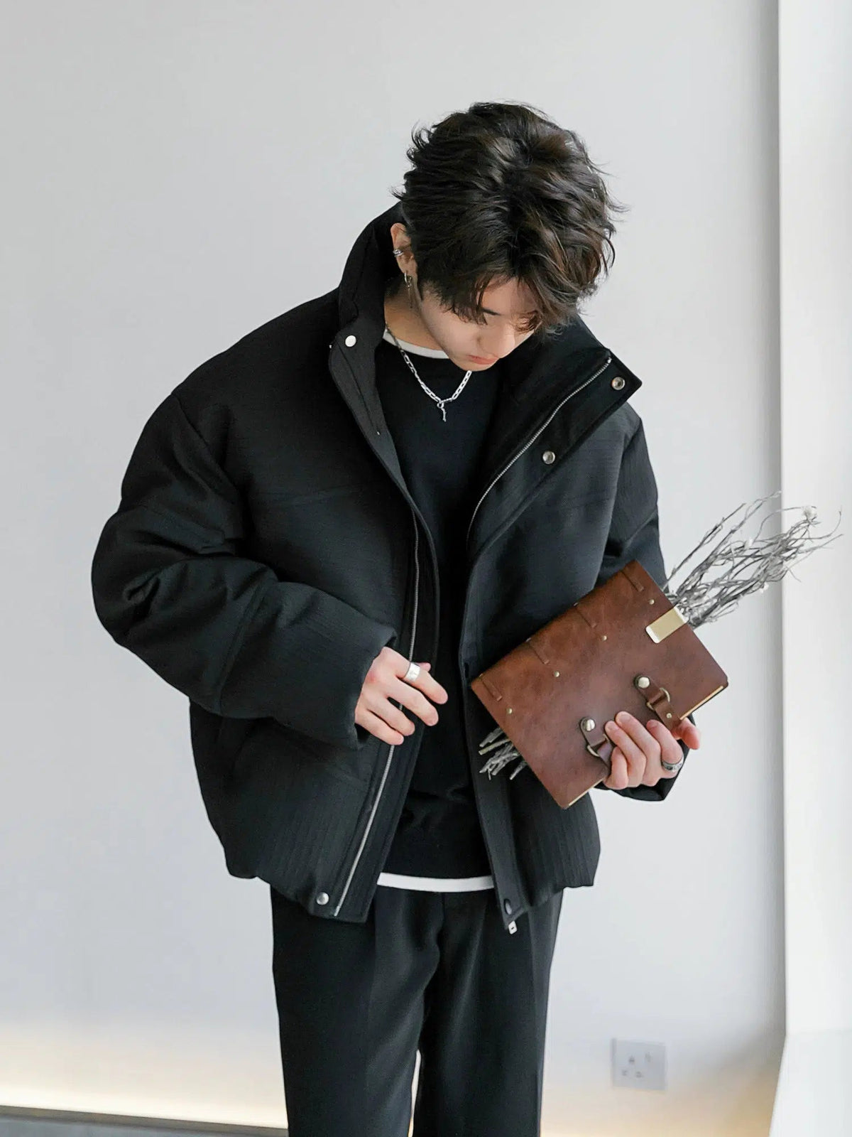 Insulated Puffer Jacket with High Collar