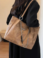 Interior Pockets Chain Strap Tote Bag