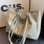 Interior Pockets Chain Strap Tote Bag