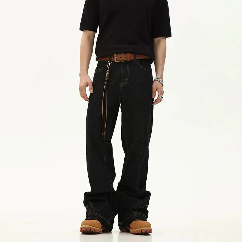 Inverted Wide-leg Denim Jeans