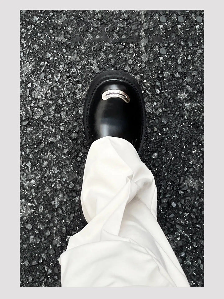 Iron Head Leather Slip-On Loafers