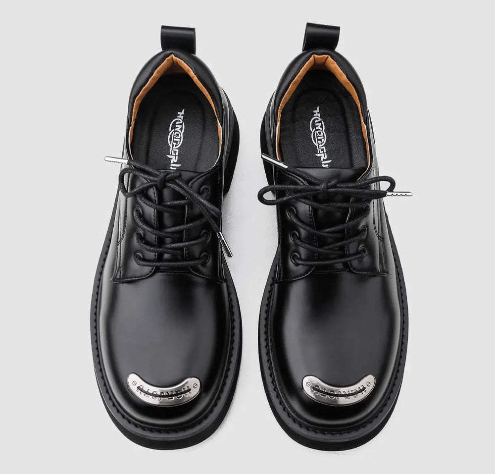 Iron Head Leather Slip-On Loafers