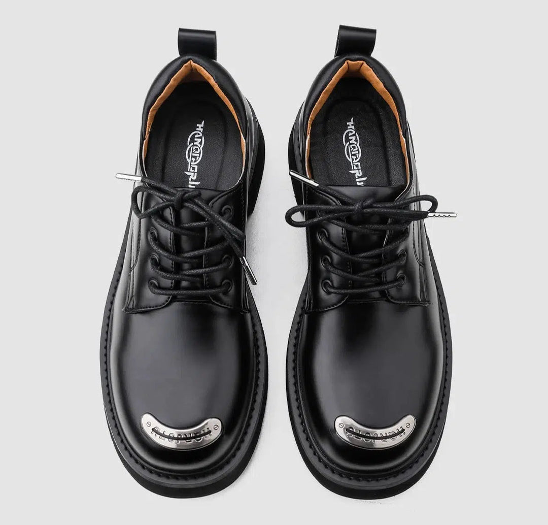 Iron Head Leather Slip-On Loafers