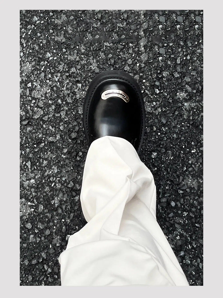 Iron Head Leather Slip-On Loafers