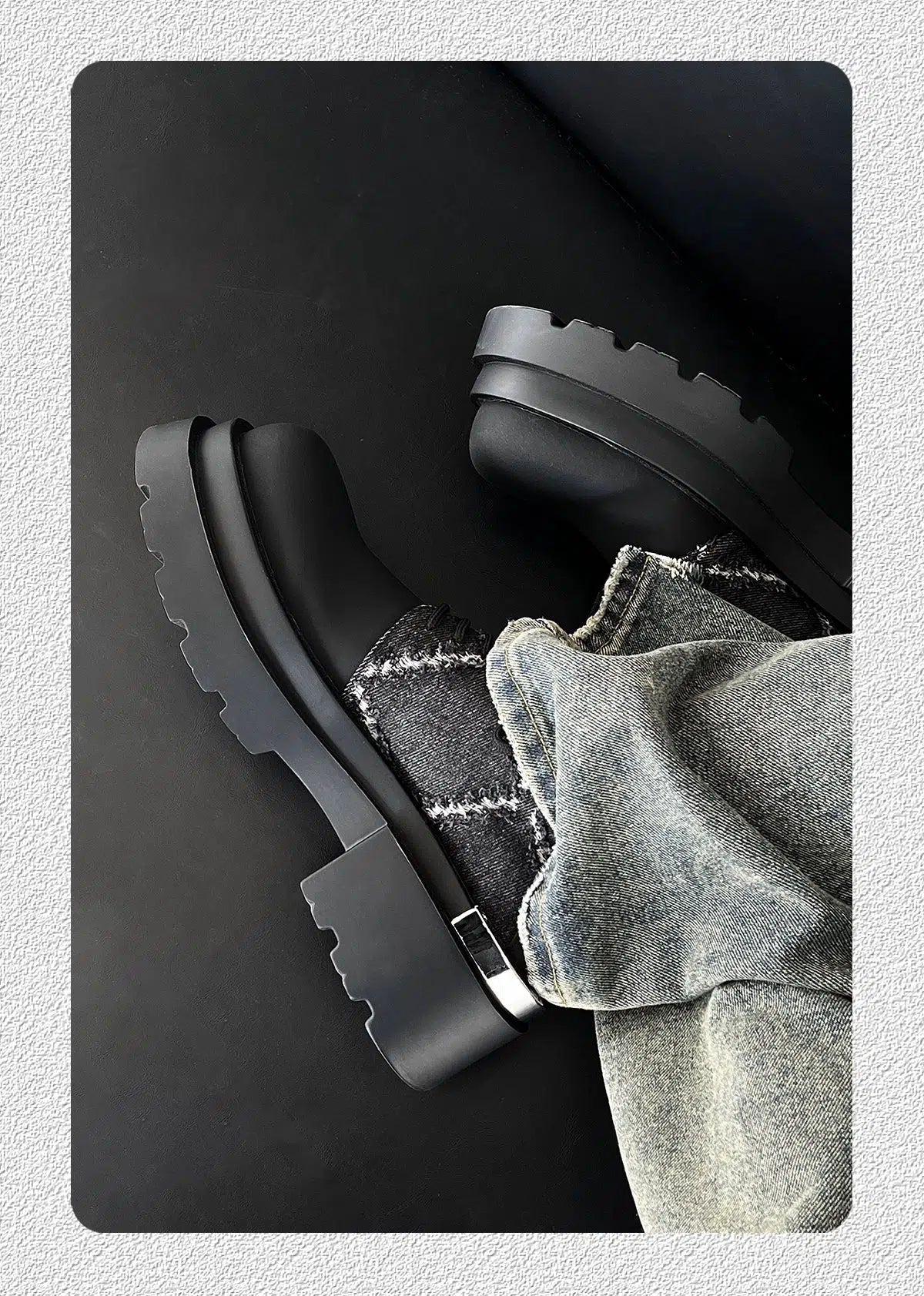 Iron Plate Denim Stitching Shoes