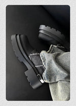 Iron Plate Denim Stitching Shoes