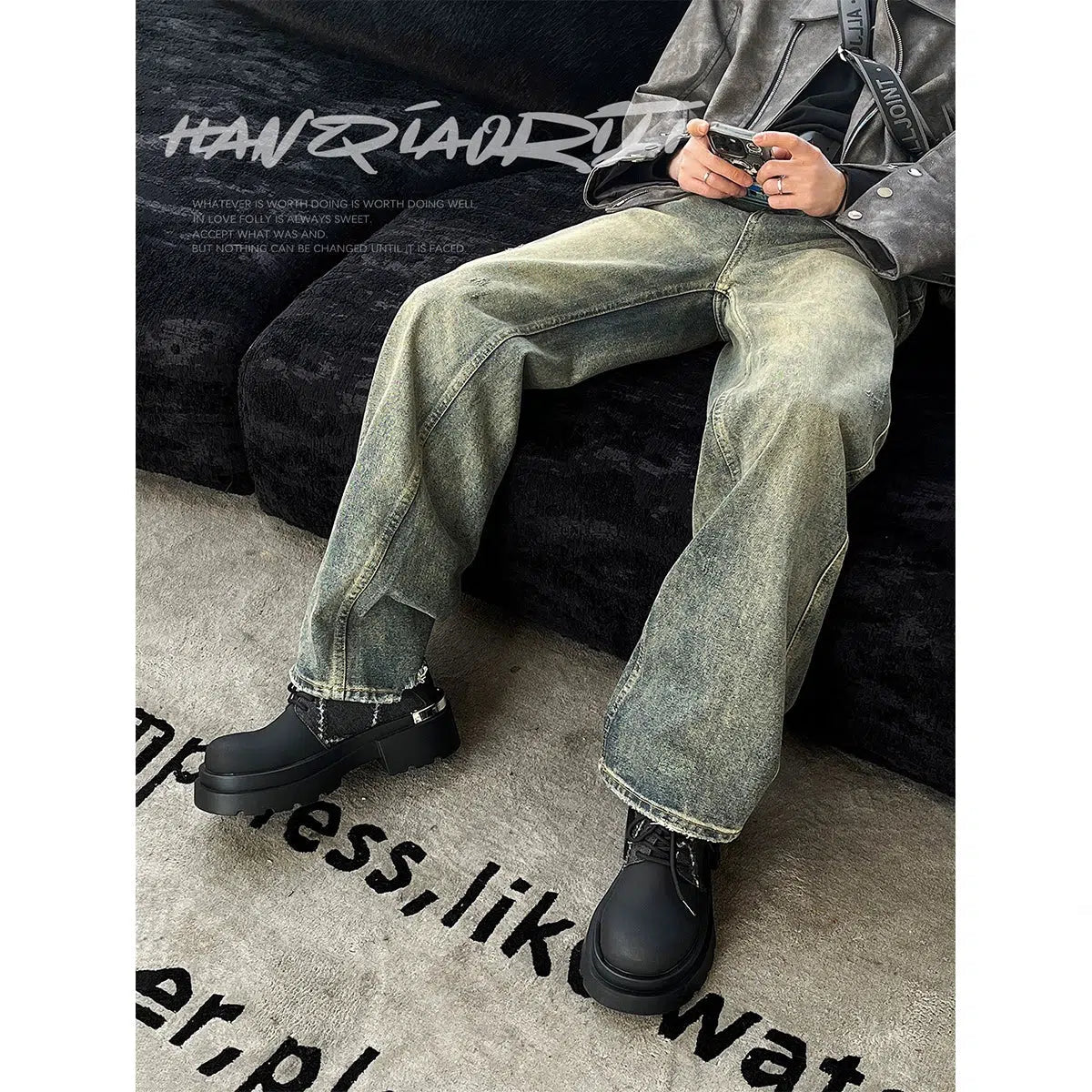 Iron Plate Denim Stitching Shoes