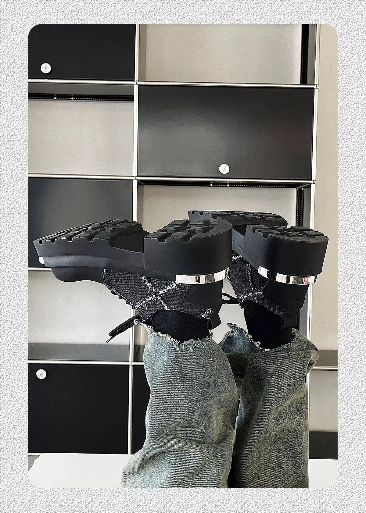 Iron Plate Denim Stitching Shoes