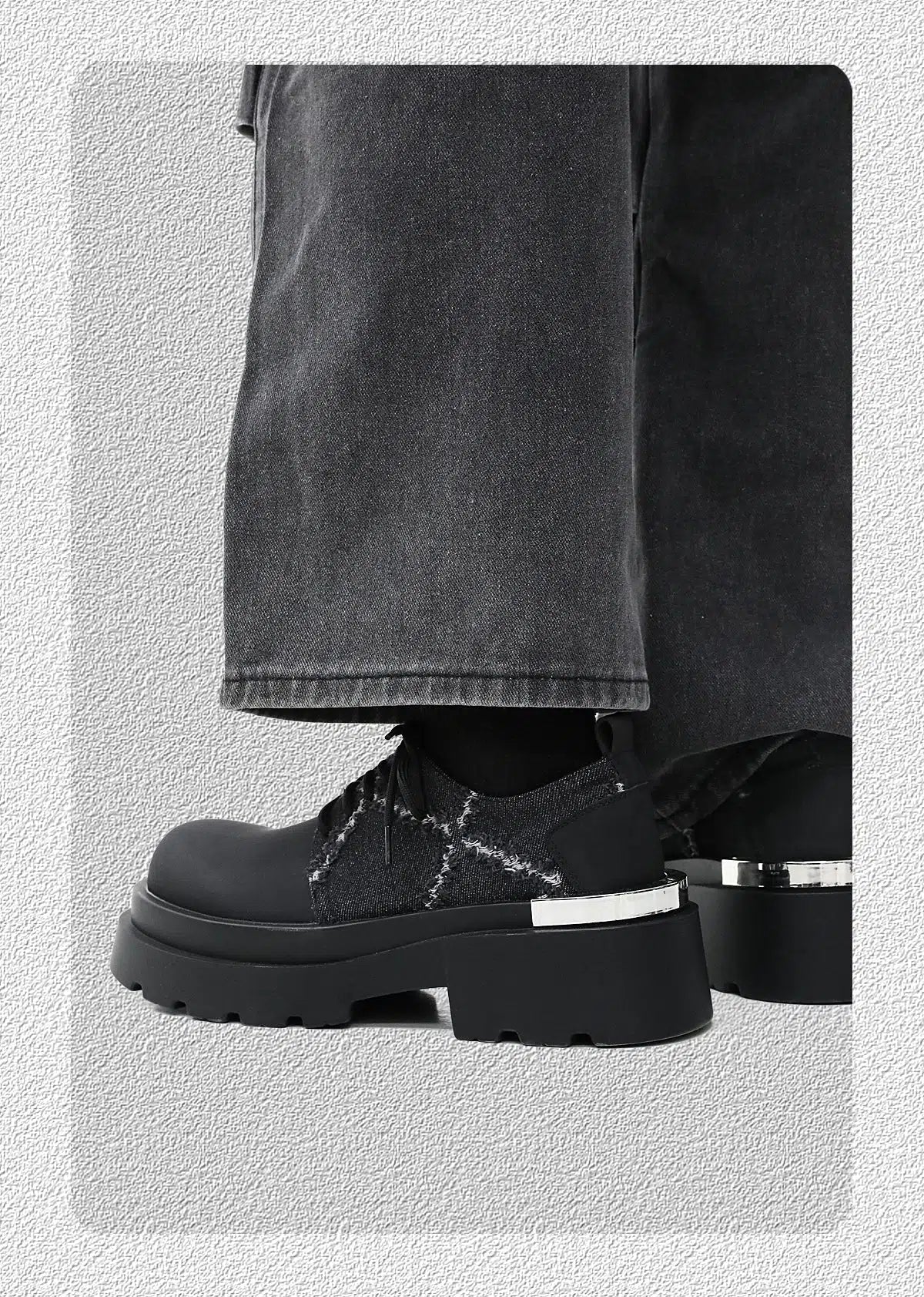 Iron Plate Denim Stitching Shoes