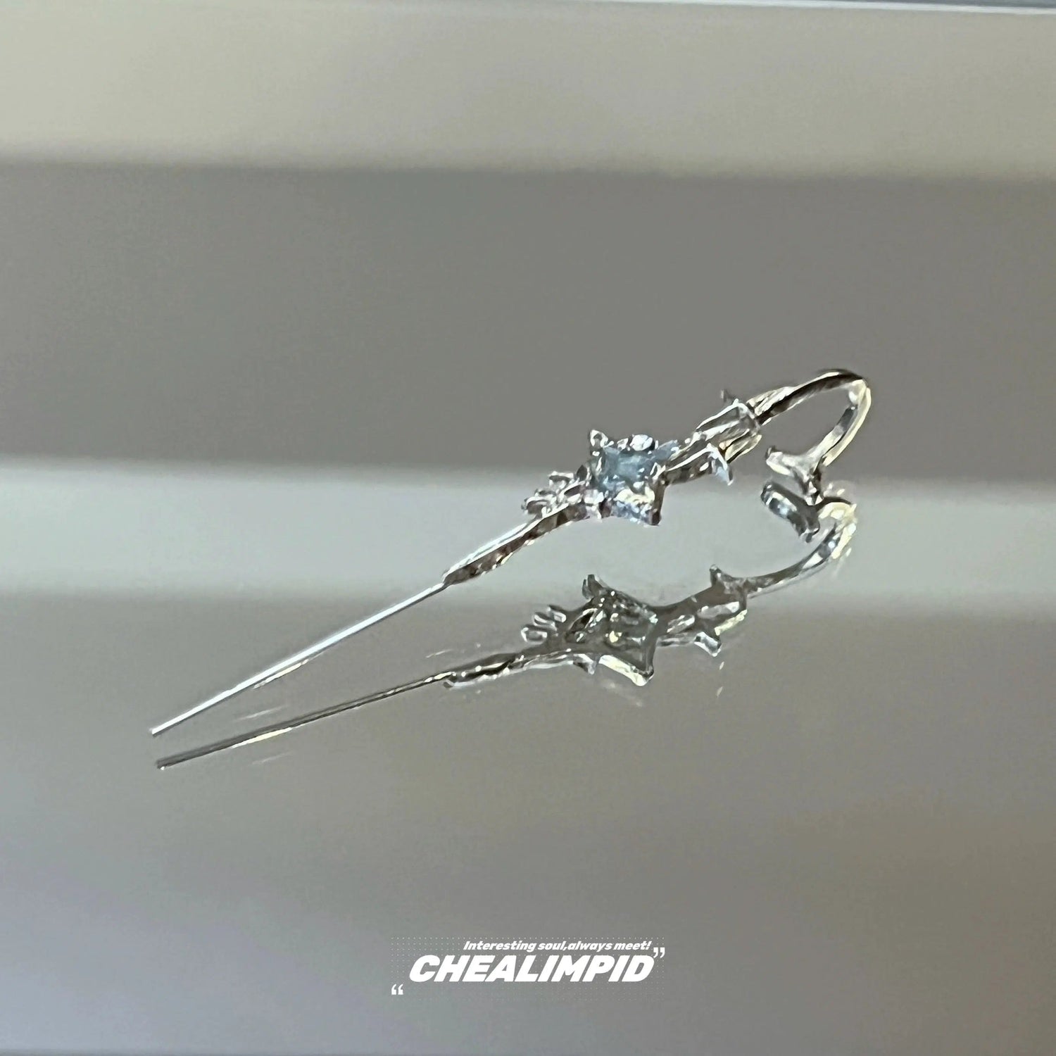 Irregular Glacier Sapphire Earrings