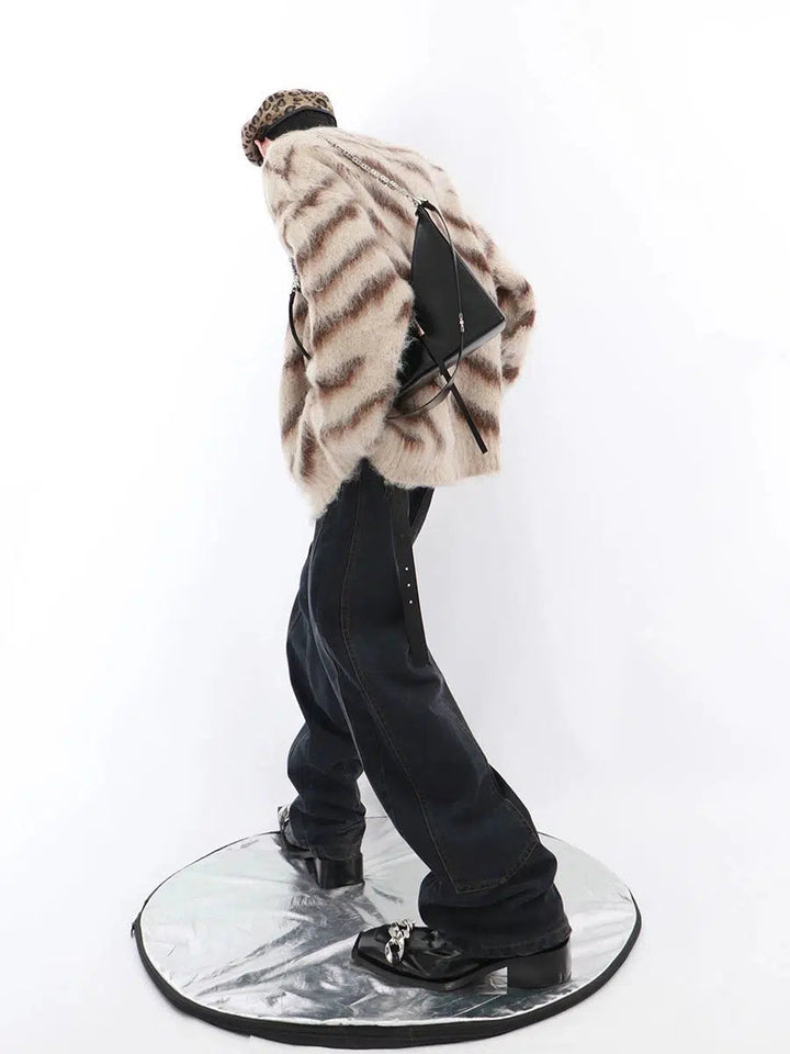 Zebra Pattern Mohair Sweater