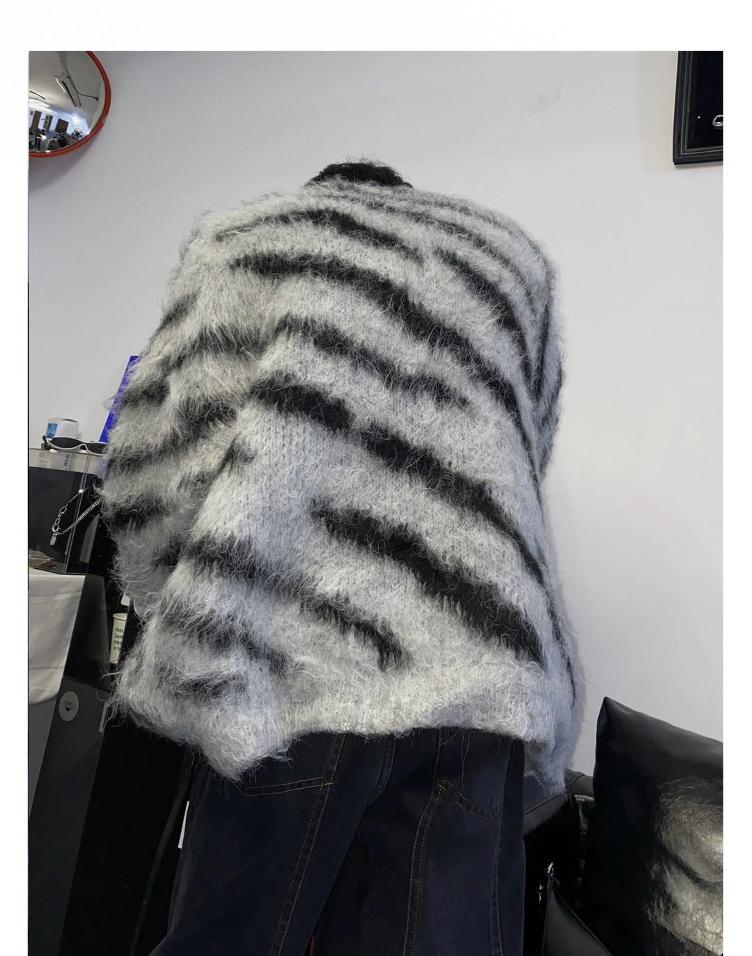 Zebra Pattern Mohair Sweater