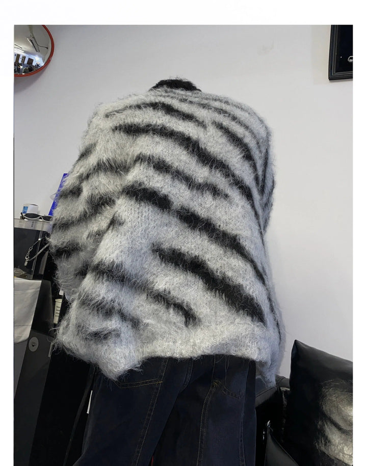 Zebra Pattern Mohair Sweater