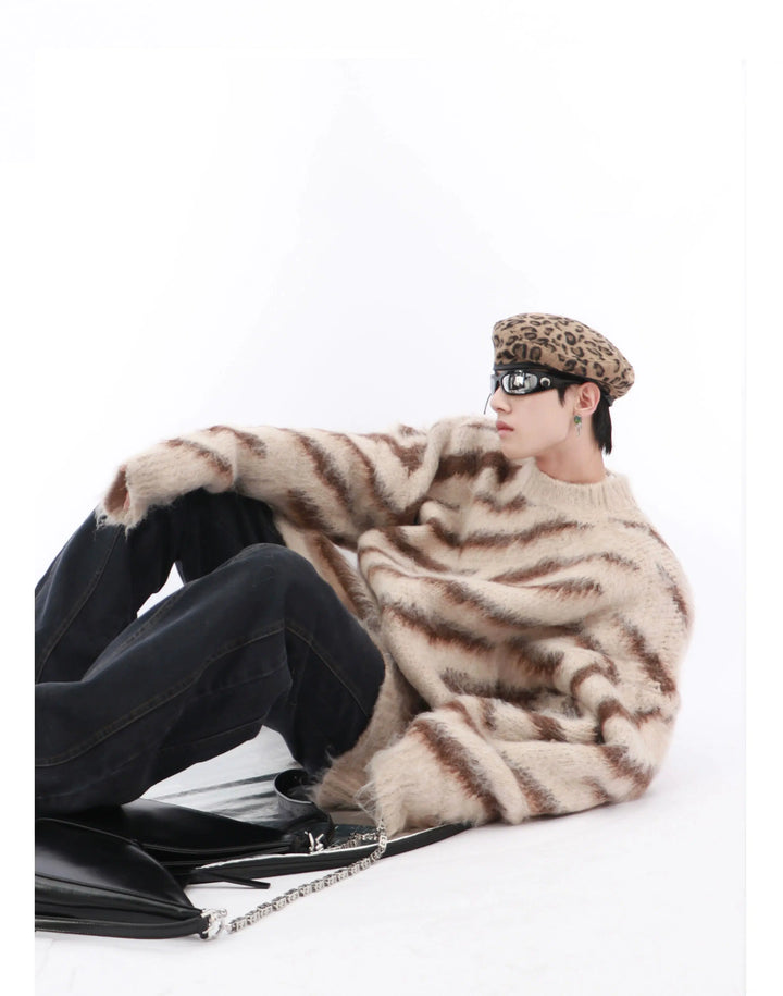Zebra Pattern Mohair Sweater