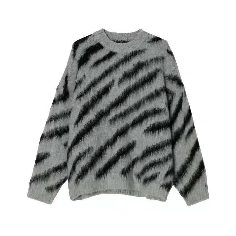 Zebra Pattern Mohair Sweater