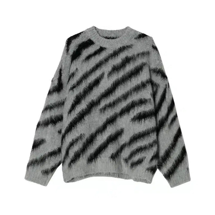Zebra Pattern Mohair Sweater